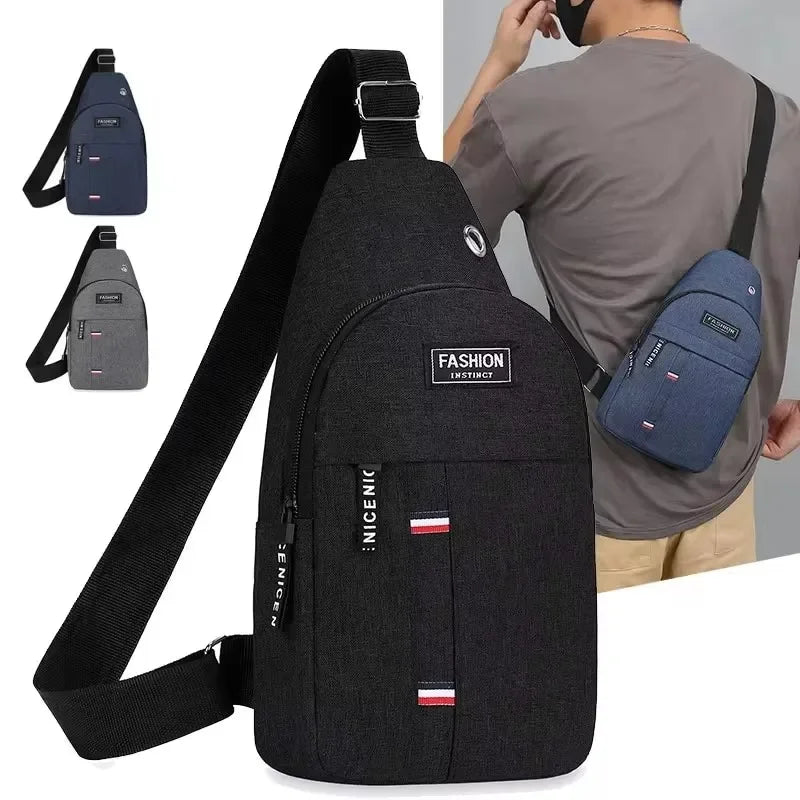 Chest Bag Men'S One Shoulder Crossbody Bag Large Capacity Outdoor Sports and Leisure Fashion Small Shoulder Bag Large Capacit
